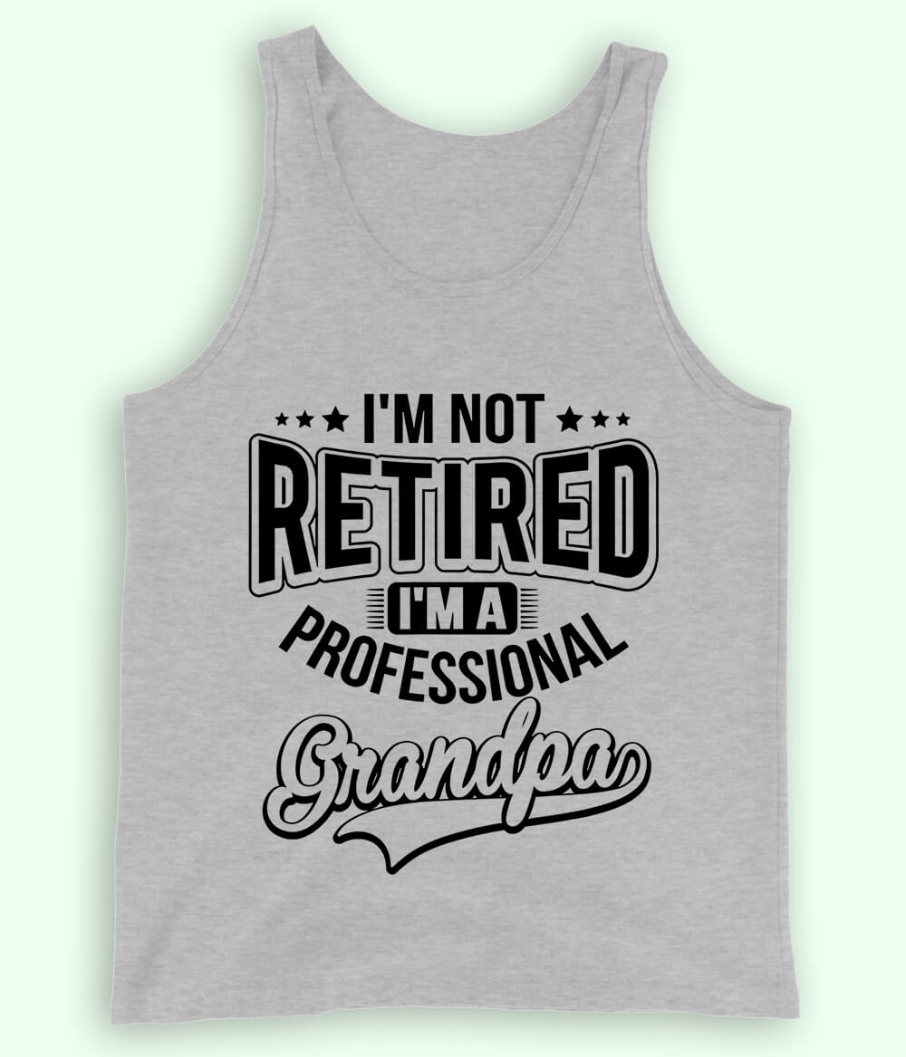 Heather Grey Retired Grandfather Tanktop