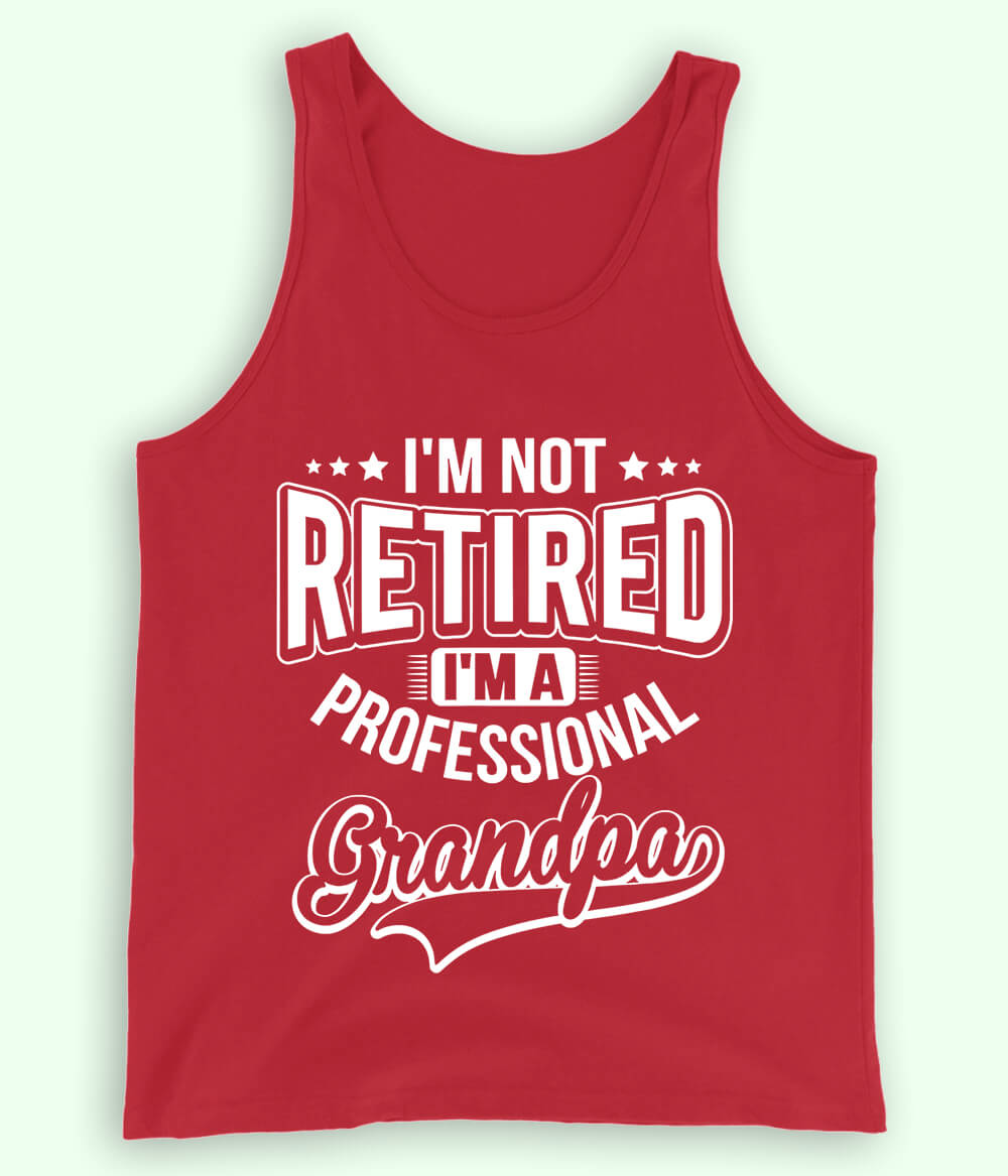 Red Retired Grandfather Tanktop