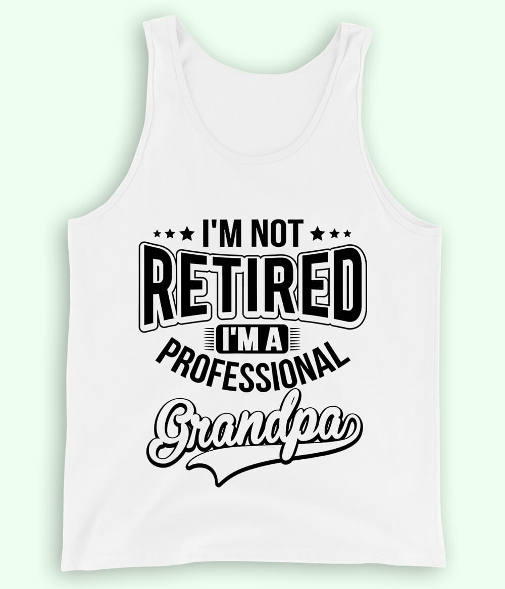 White Retired Grandfather Tanktop