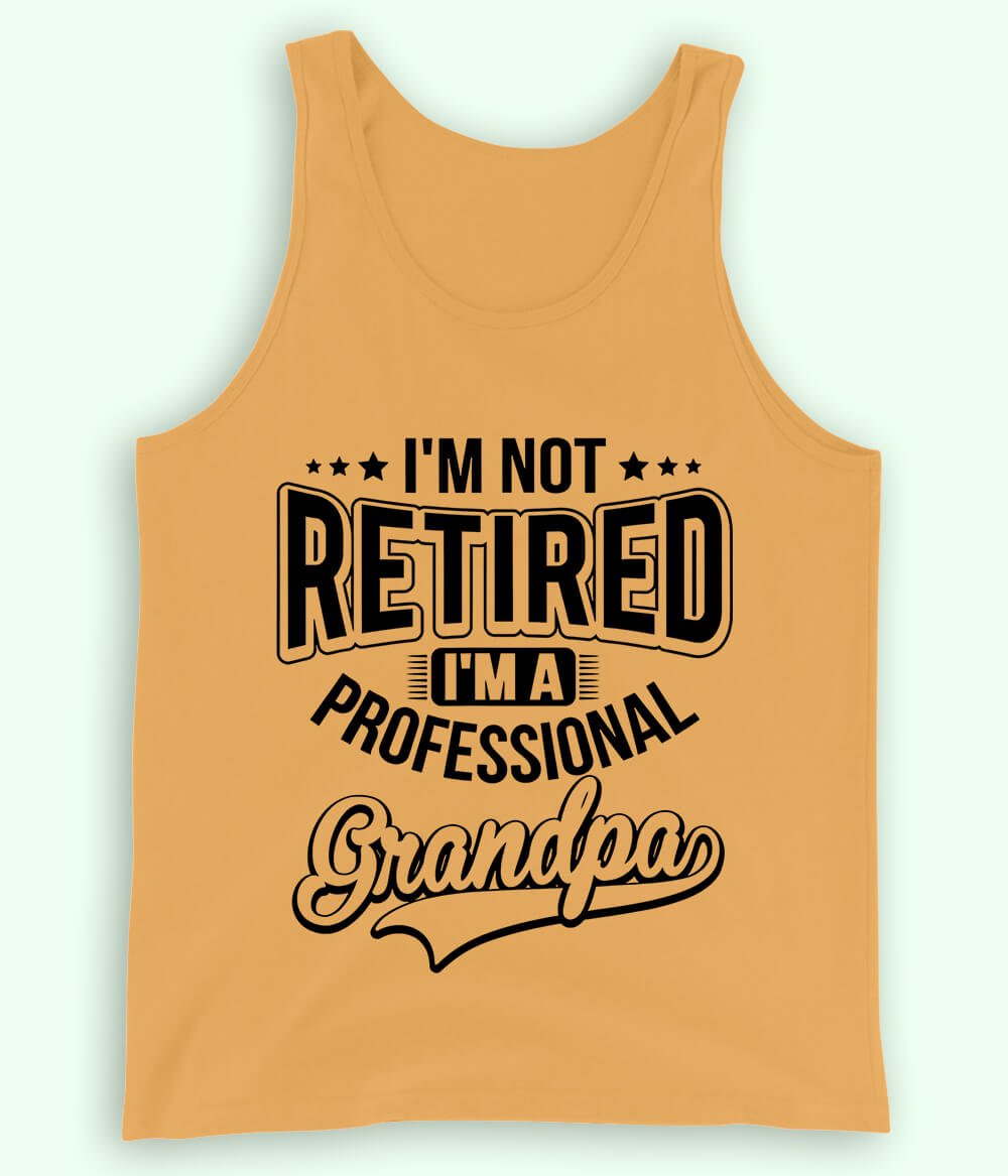Yellow Retired Grandfather Tanktop