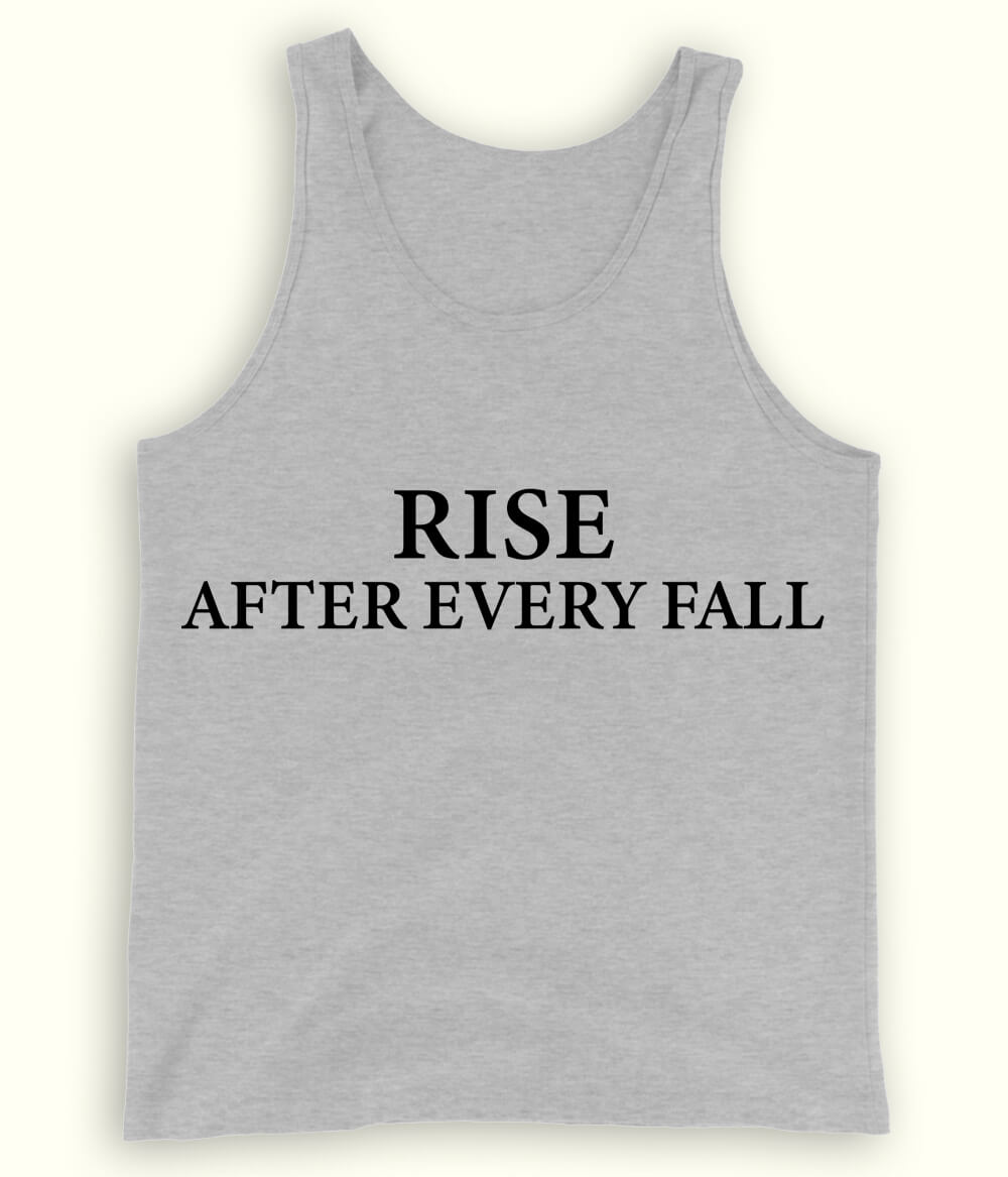 Heather Grey Rise after every Fall Tanktop (Unisex)