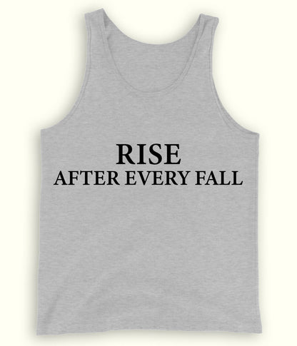 Heather Grey Rise after every Fall Tanktop (Unisex)