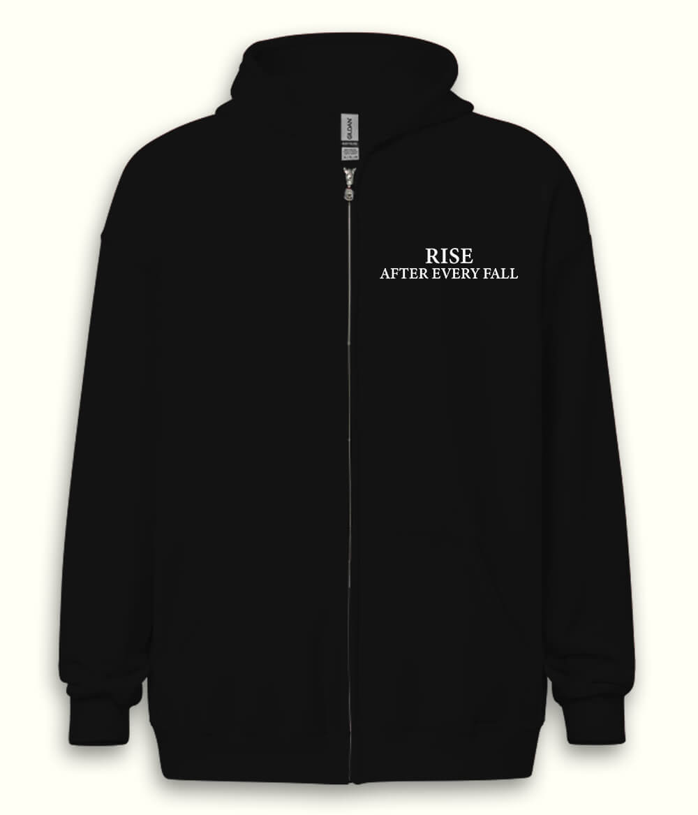 Rise after every Fall Zipper Hoodie (Unisex)