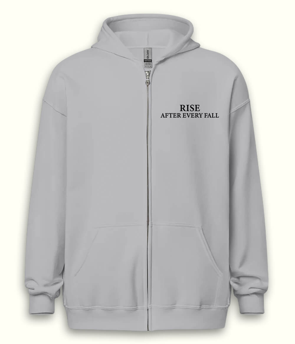 Rise after every Fall Zipper Hoodie (Unisex)