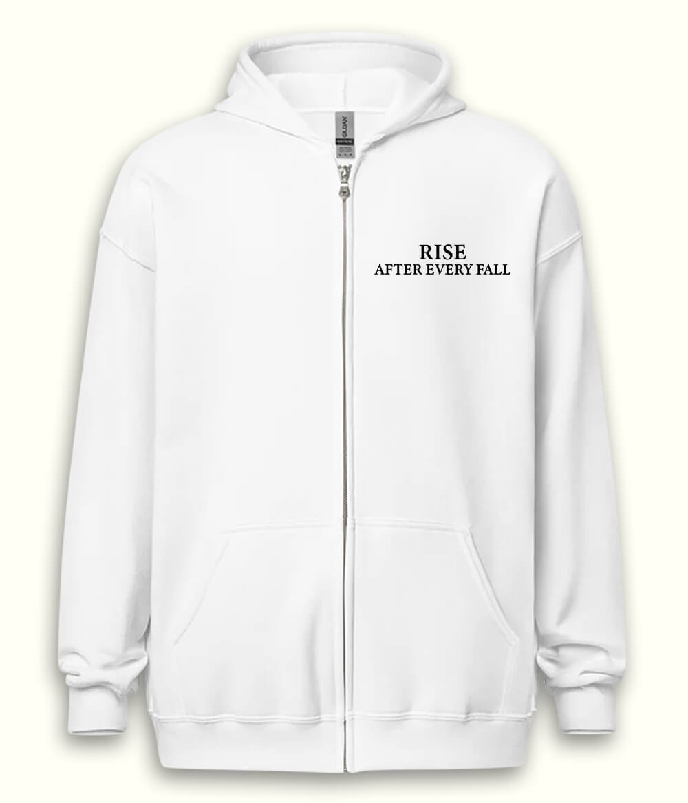 Rise after every Fall Zipper Hoodie (Unisex)