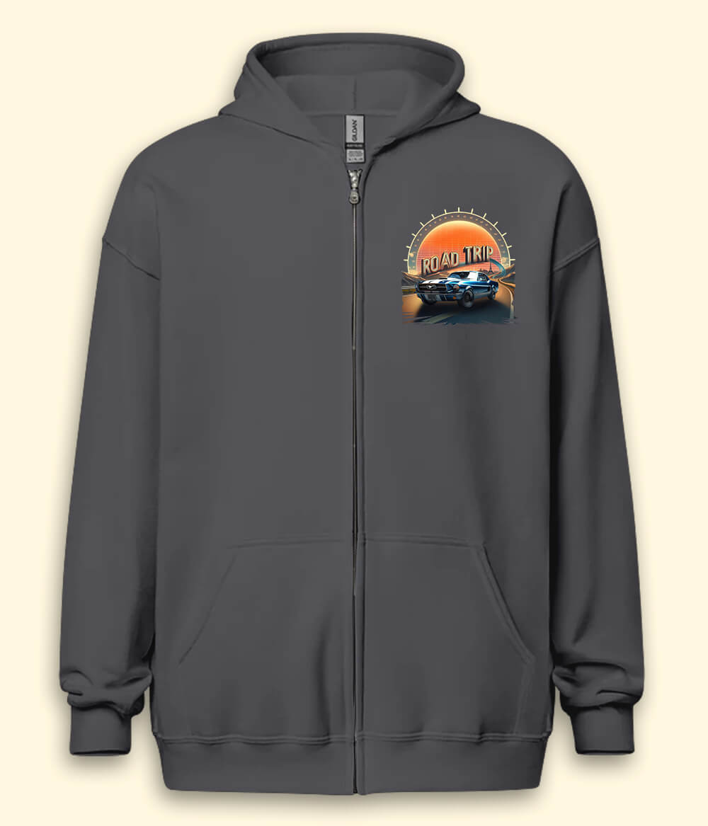Road Trip Picnic Adventure Route Zipper Hoodie (Unisex)