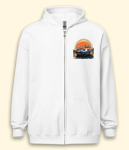 Road Trip Picnic Adventure Route Zipper Hoodie (Unisex)