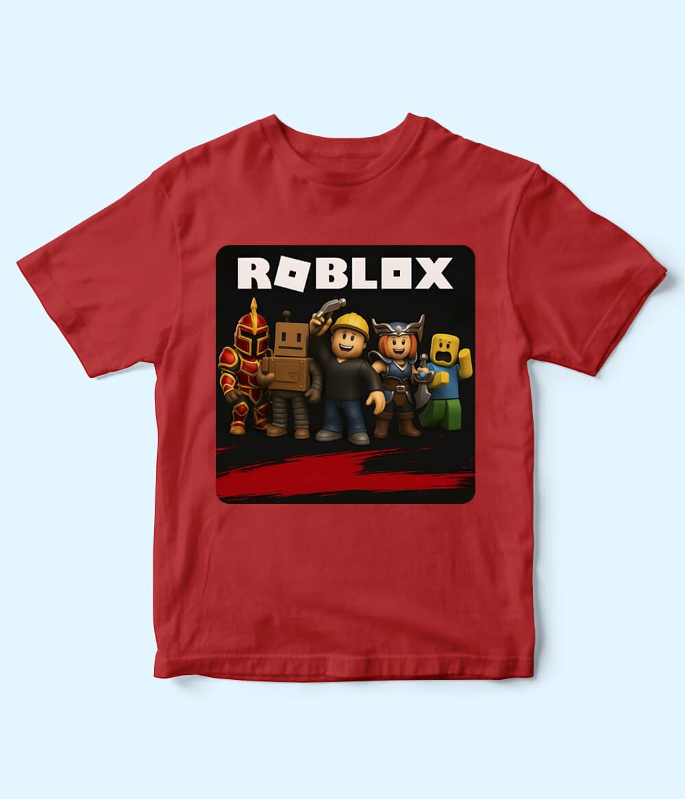 Roblox Red  half sleeve T-Shirt for Kids