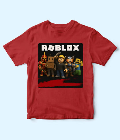 Roblox Red  half sleeve T-Shirt for Kids