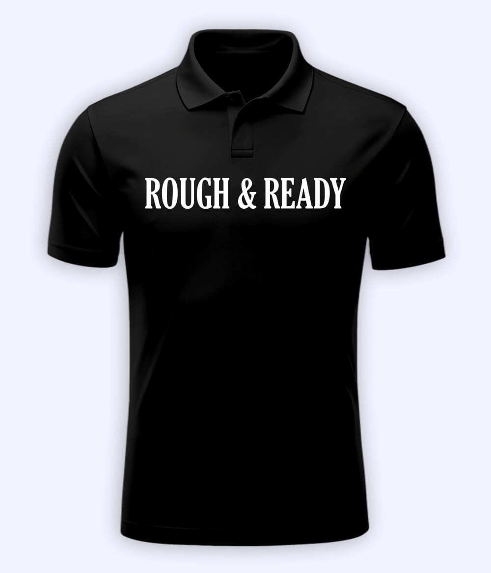 Black Rough and Ready Polo T-Shirt