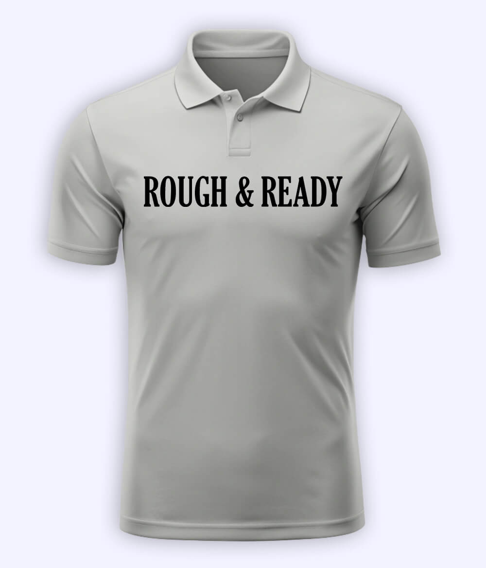 Heather Grey Rough and Ready Polo T-Shirt