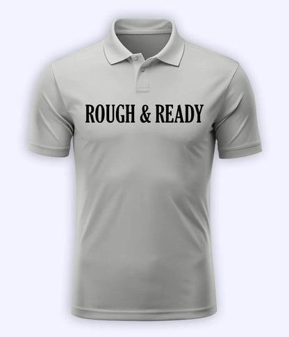 Heather Grey Rough and Ready Polo T-Shirt