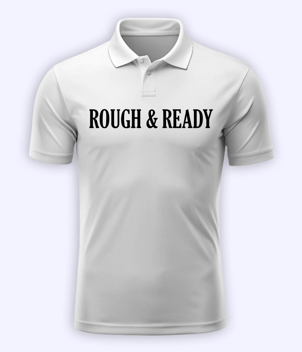 White Rough and Ready Polo T-Shirt