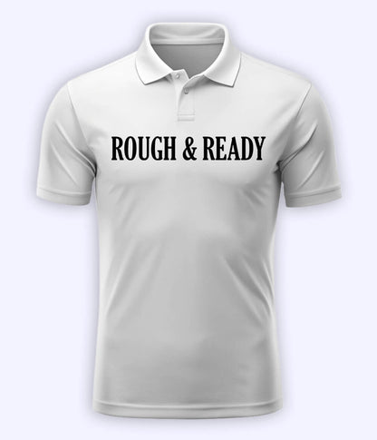 White Rough and Ready Polo T-Shirt