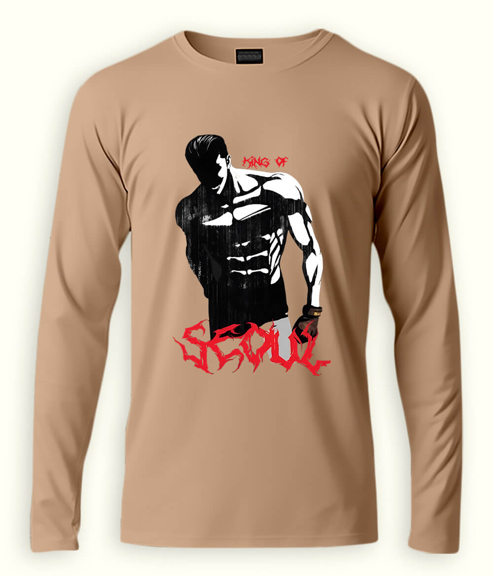 Beige SEOUL Long Sleeve T-Shirt