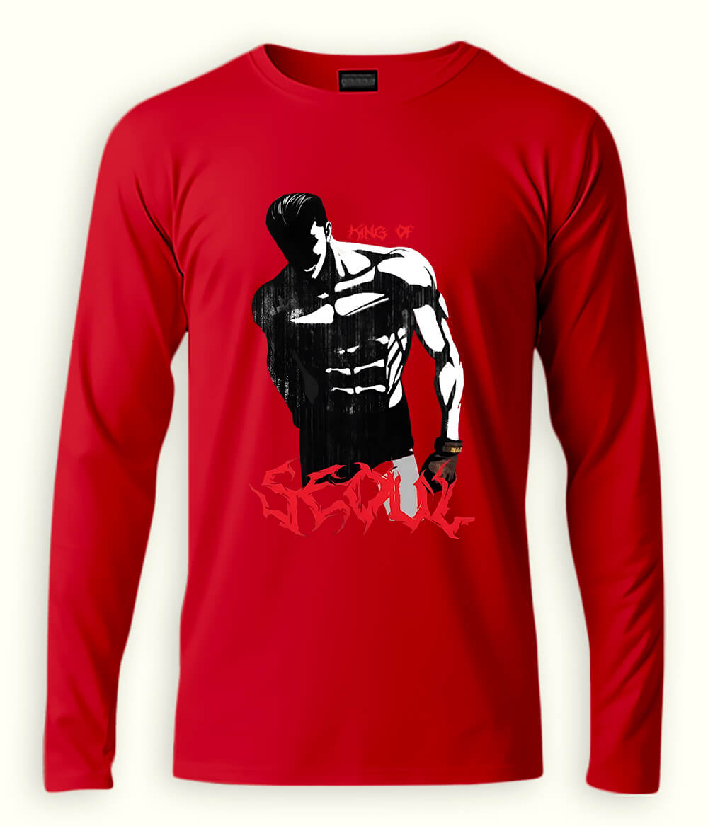 Red SEOUL Long Sleeve T-Shirt