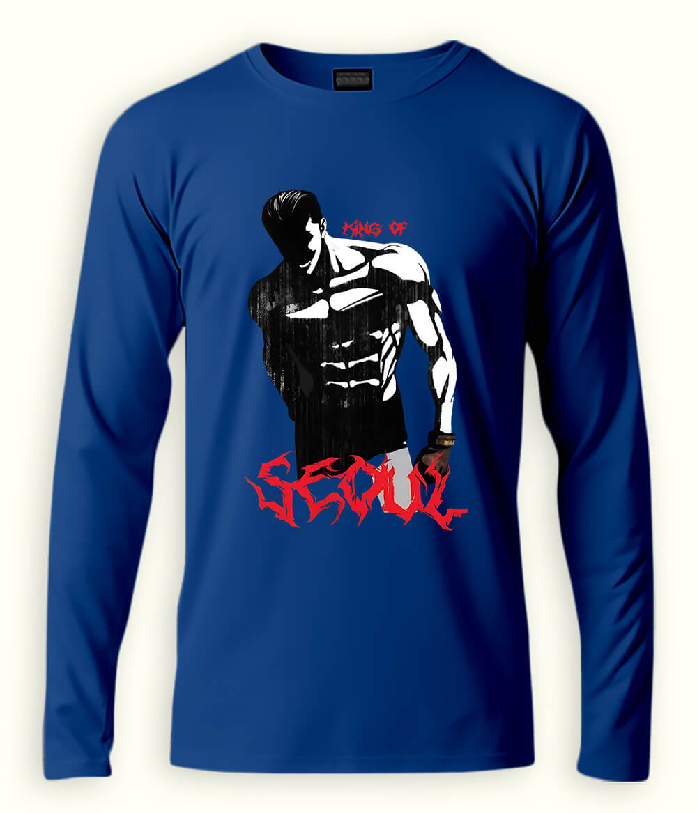Royal Blue SEOUL Long Sleeve T-Shirt