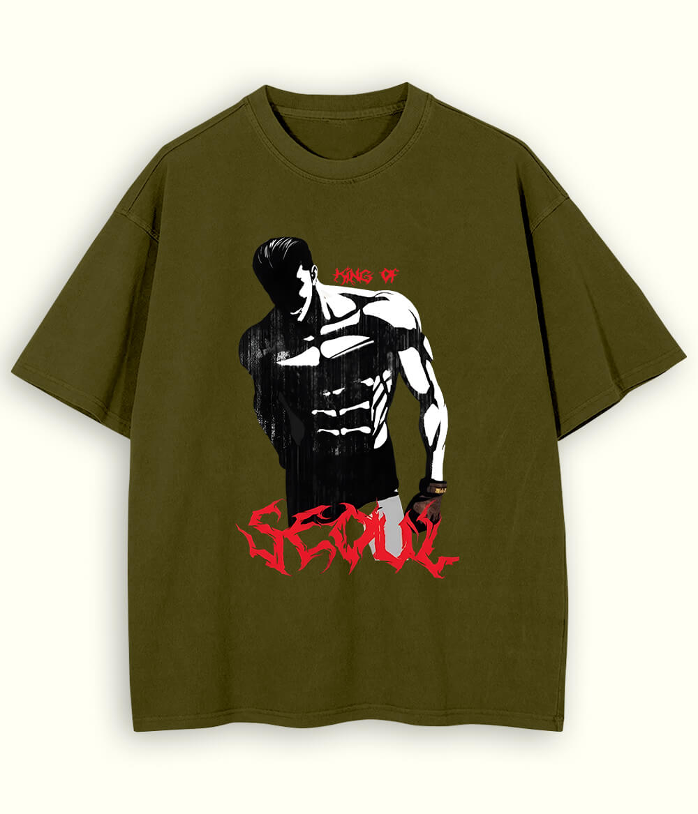 Olive Green SEOUL Oversized T-Shirt