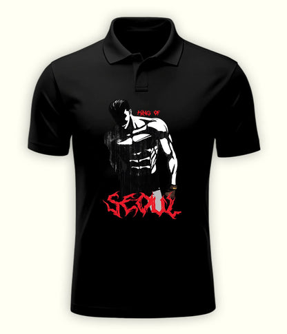 Black SEOUL Polo T-Shirt