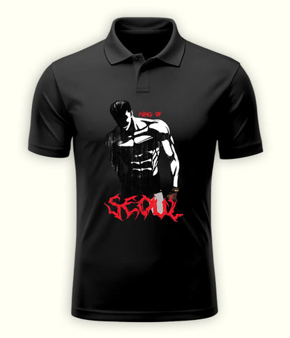 Charcoal Grey SEOUL Polo T-Shirt