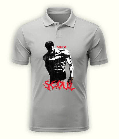 Heather Grey SEOUL Polo T-Shirt