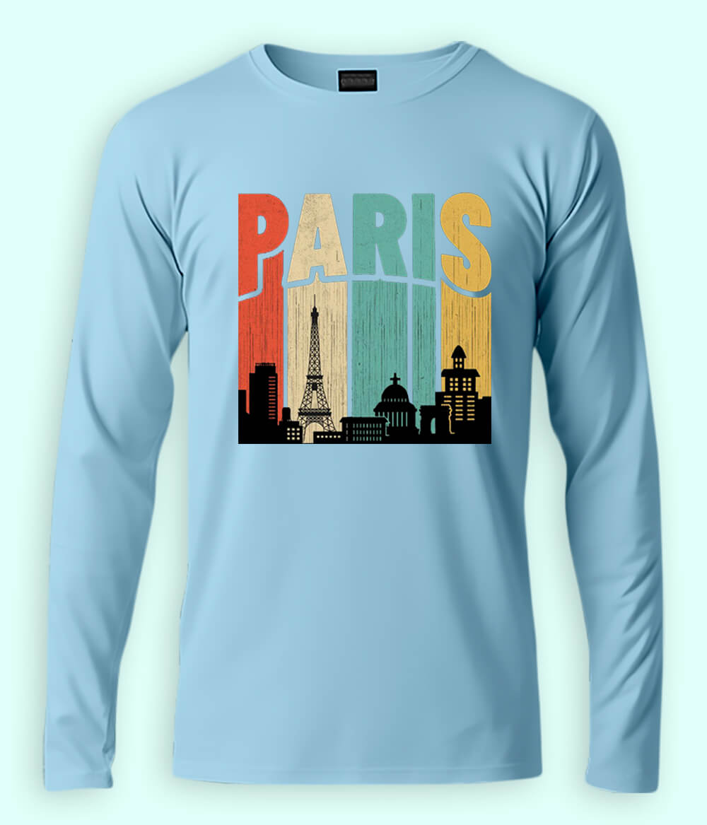 Eiffel Tower Long Sleeve T-Shirt (Unisex)