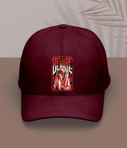 Maroon Spooky Halloween Cap