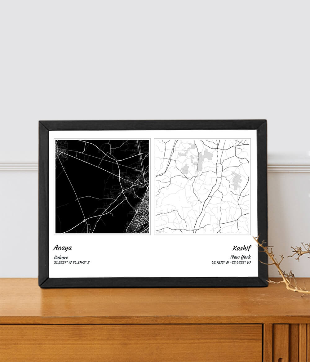 City Map Frames | Map Picture | Home Decor & Gift Ideas