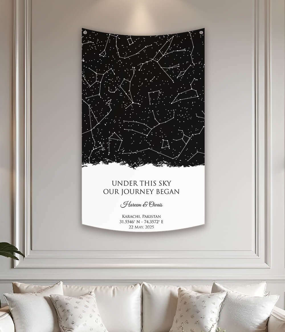 Star Map Night Sky Keepsake Tapestry