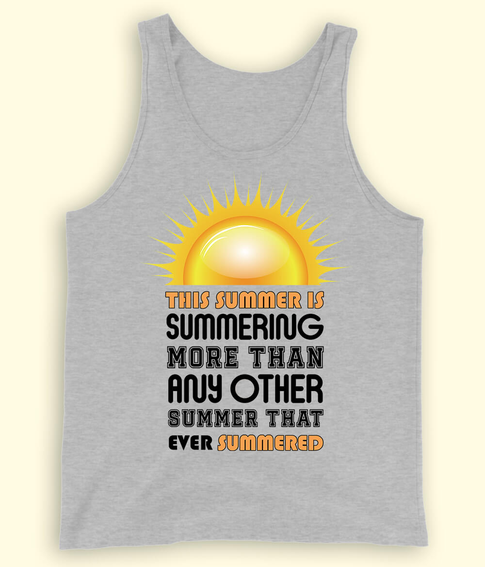 Heather Grey Summer Fun Tanktop (Unisex)