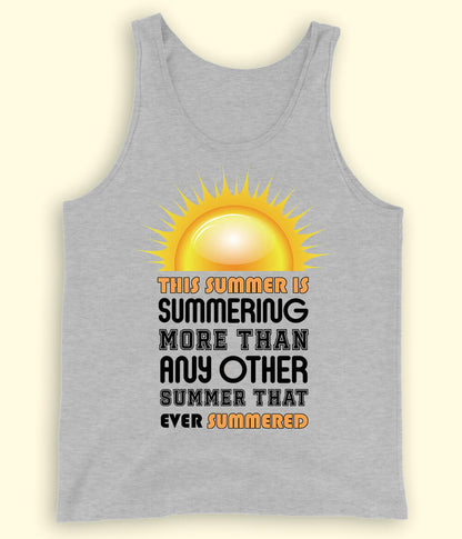 Heather Grey Summer Fun Tanktop (Unisex)