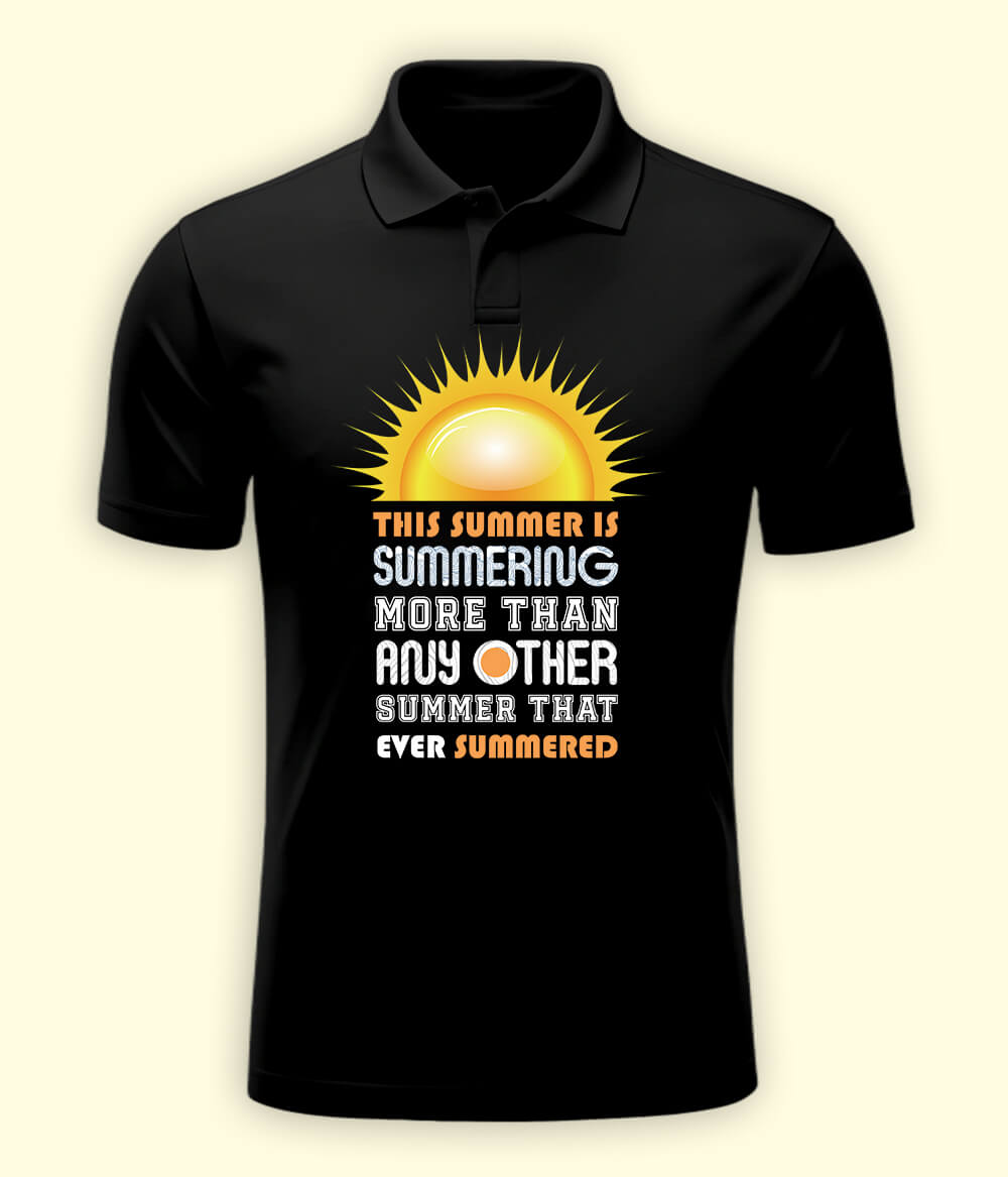 Black Summer Fun Polo T-Shirt (Unisex)