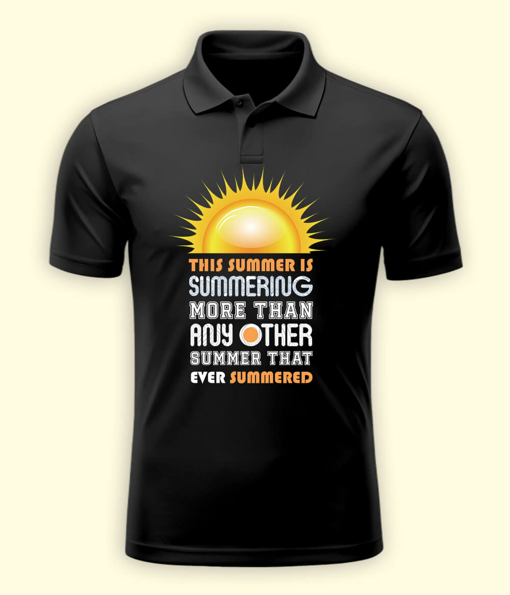 Charcoal Grey Summer Fun Polo T-Shirt (Unisex)