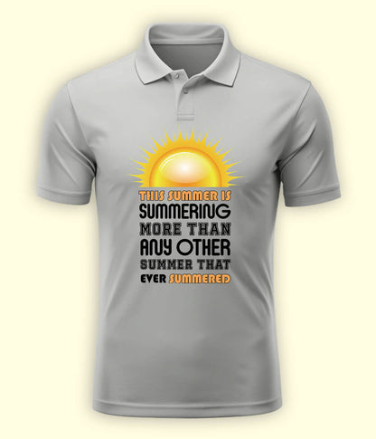 Heather Grey Summer Fun Polo T-Shirt (Unisex)