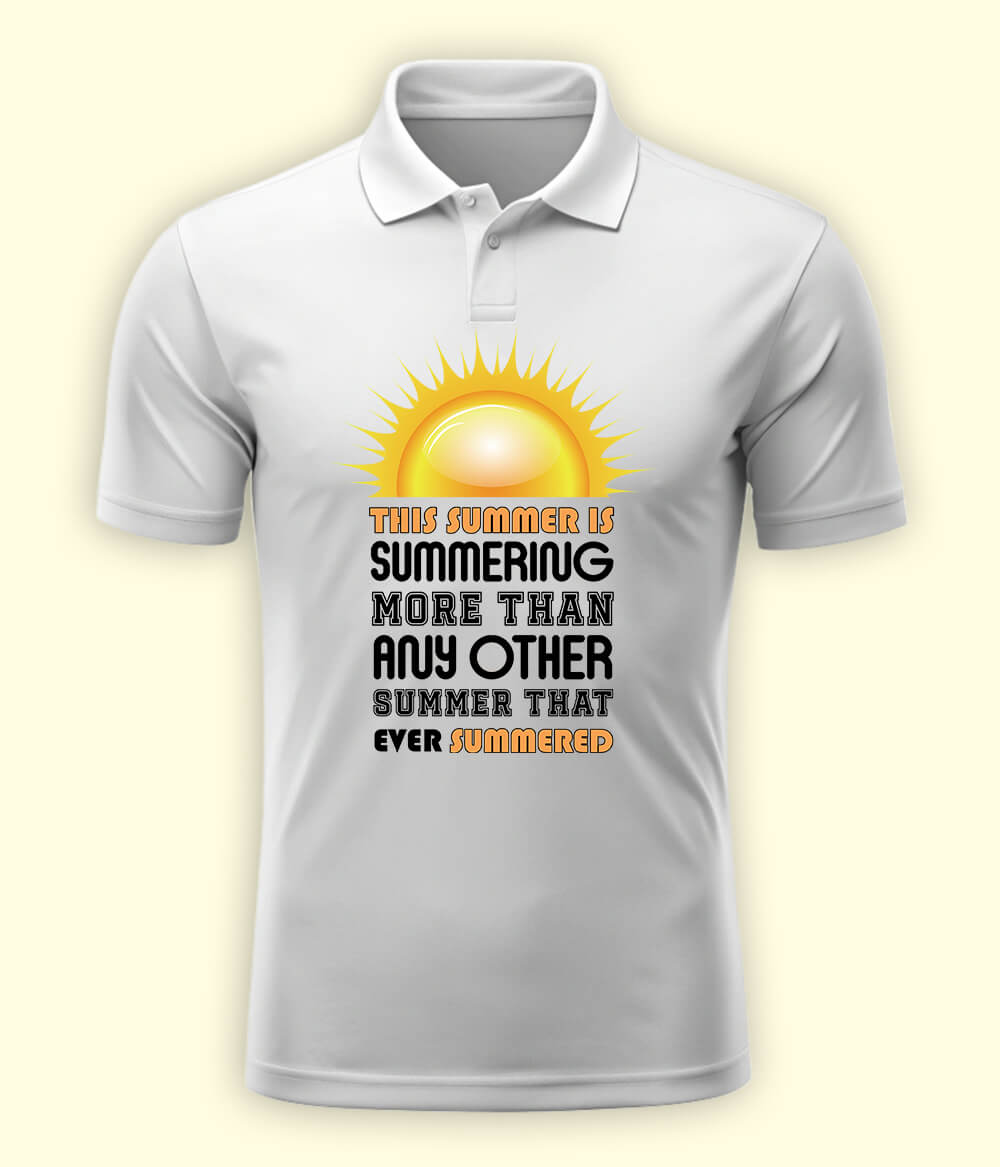 White Summer Fun Polo T-Shirt (Unisex)