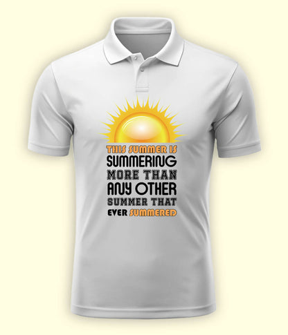 White Summer Fun Polo T-Shirt (Unisex)
