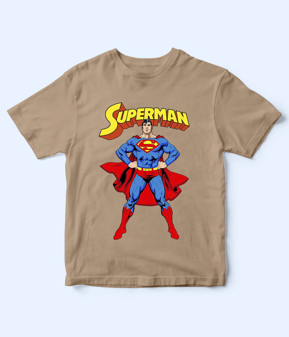 Superman Beige T-Shirt for Kids