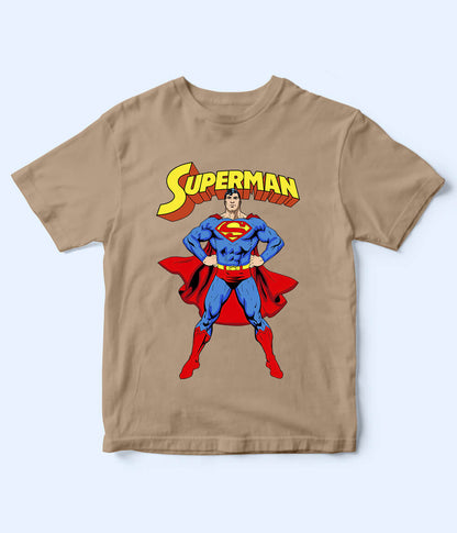 Superman Beige T-Shirt for Kids