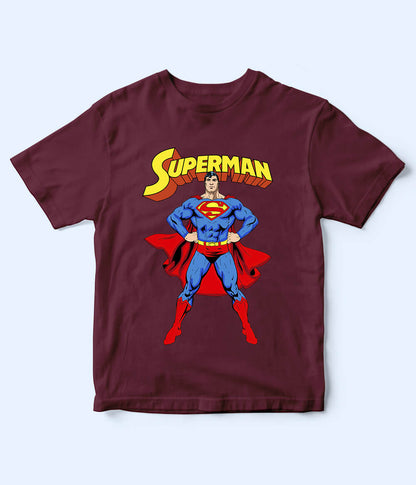 Superman Maroon T-Shirt for Kids