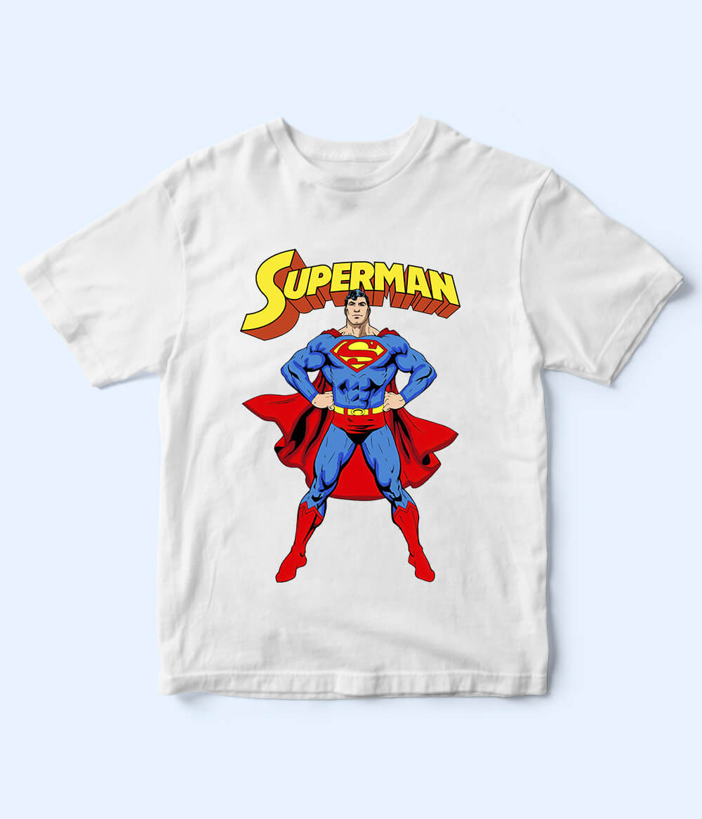 Superman White T-Shirt for Kids