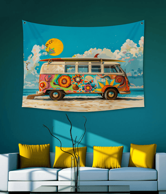 Surf Van Wall Hanging – Ocean Aesthetic Room Decor