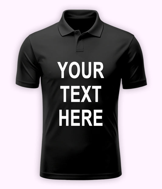 Text Only Polo T-shirt (Customizable)