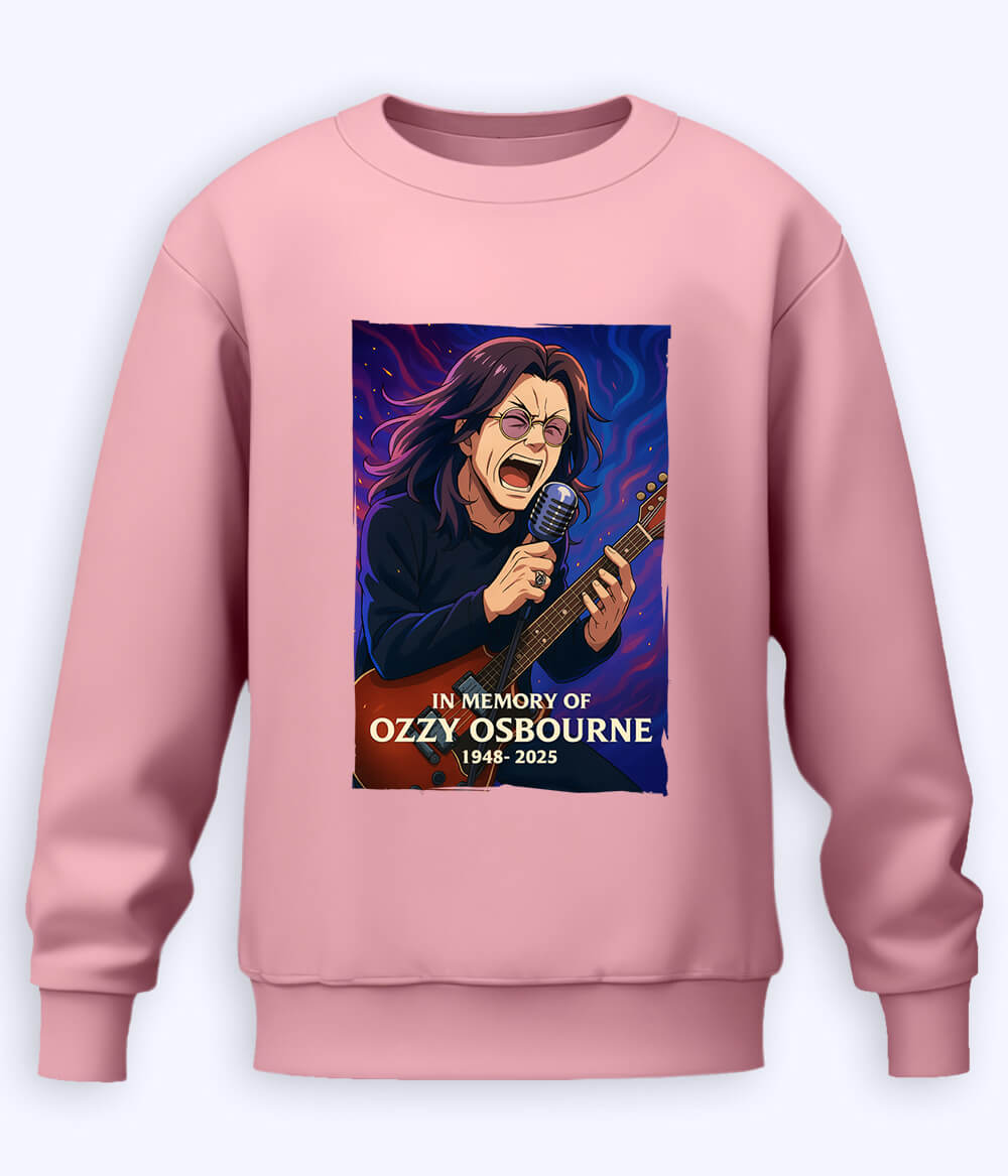 Light Pink Tribute to Ozzy Osbourne Sweatshirt (Unisex)