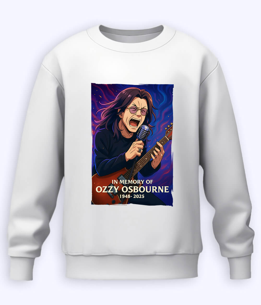 White Tribute to Ozzy Osbourne Sweatshirt (Unisex)