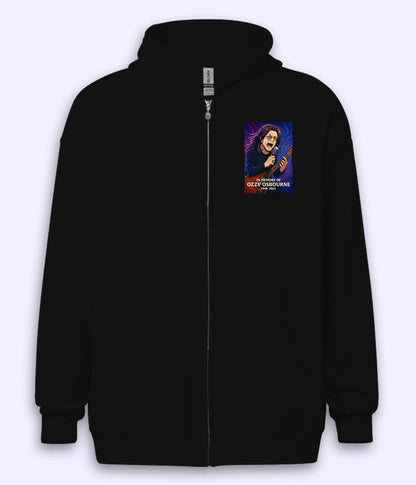 Tribute to Ozzy Osbourne Zipper Hoodie (Unisex)