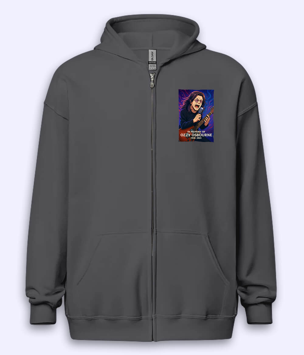 Tribute to Ozzy Osbourne Zipper Hoodie (Unisex)