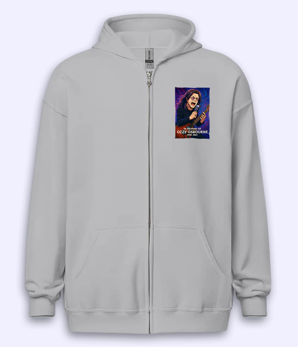 Tribute to Ozzy Osbourne Zipper Hoodie (Unisex)