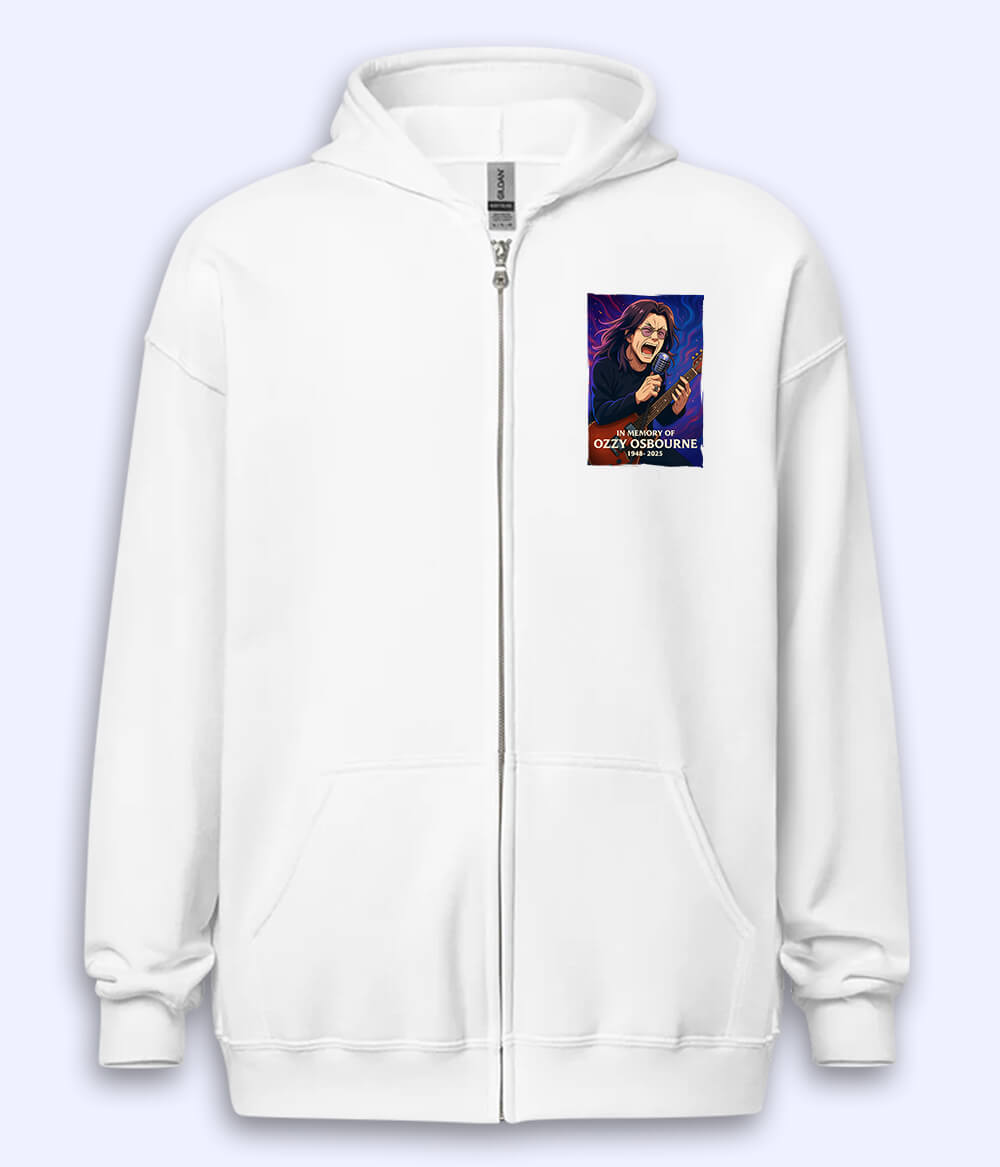 Tribute to Ozzy Osbourne Zipper Hoodie (Unisex)