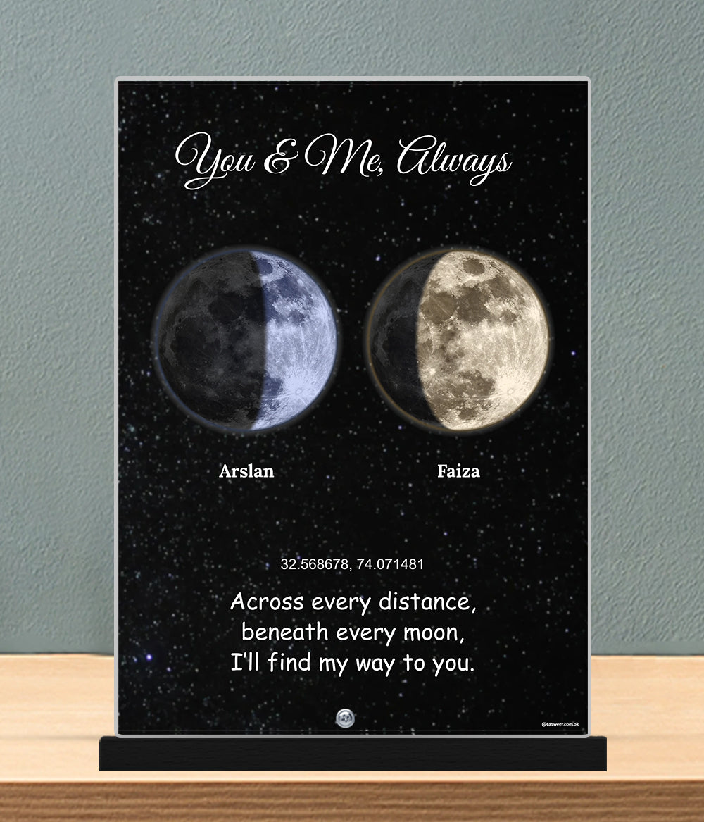 Personalized Two Moon Phase Plaque