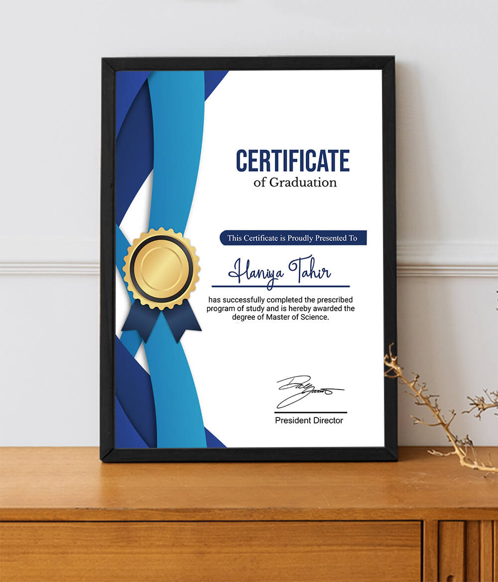 University Graduation Certificate Frame (Customizable)